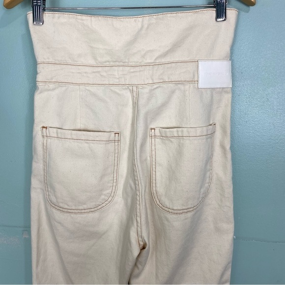 Jonathan Simkhai Neutral Ivory Tie Front Jeans Henley Tie Waist Straight Sz‎ 26 - Picture 7 of 9